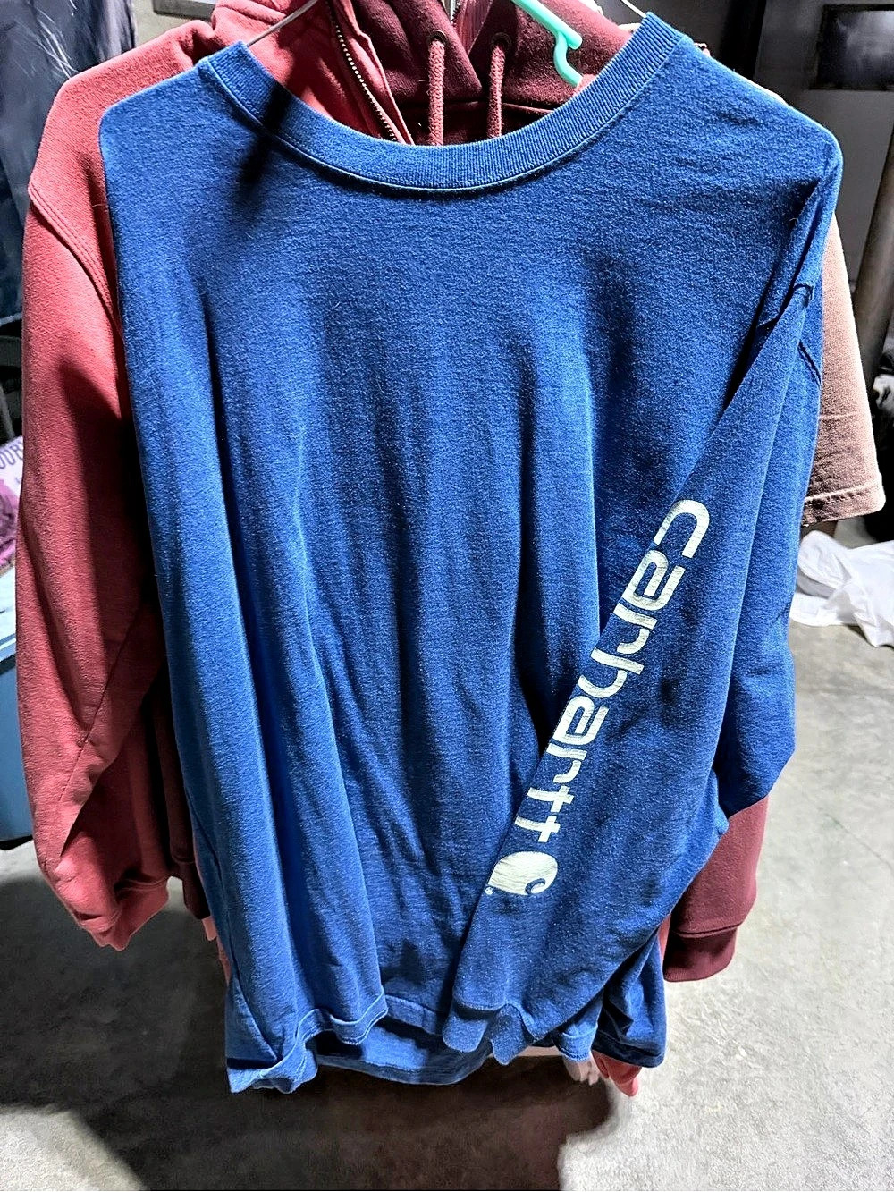 Carhartt Men's Long Sleeve Logo Tee Blue Large